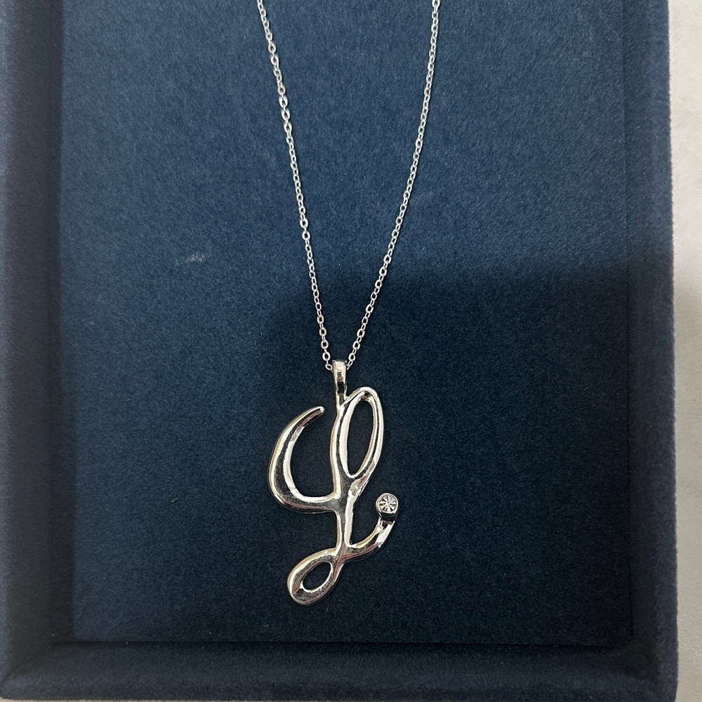 Elegant Silver Initial Pendant Necklace